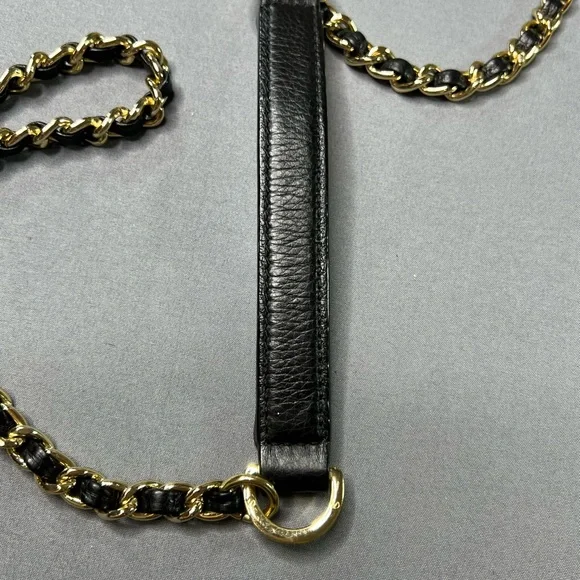 Tory Burch Marion Fold-Over Leather Crossbody – Black & Gold - Picture 7 of 10